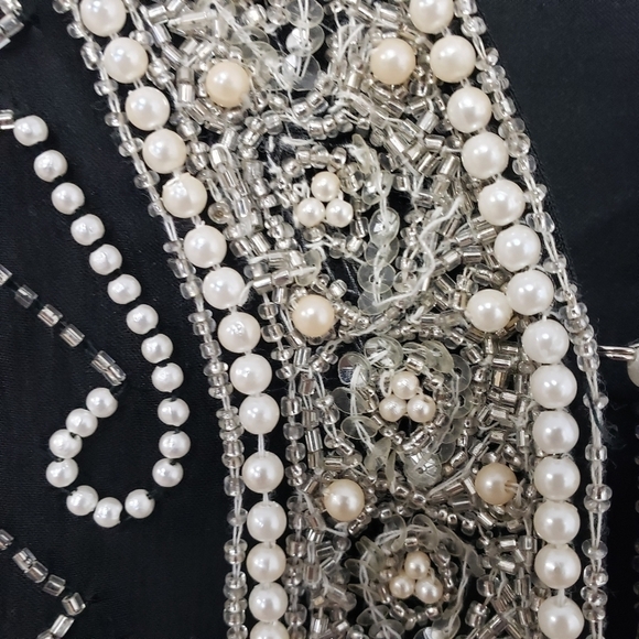 Vintage Laurence Kazer New York 100% Silk Beaded Short Sleeve Jacket XL EUC - Picture 12 of 13